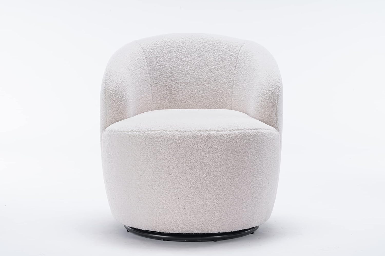 Homtique Silla pequeña giratoria de barril, cómodas sillas redondas para sala de estar, dormitorio, sofá individual giratorio de 360 grados, silla