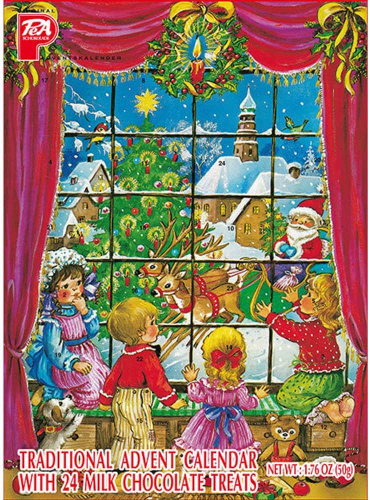 Juego de 2 calendario de Adviento de Navidad de 24 piezas de chocolate calendario de cuenta regresiva