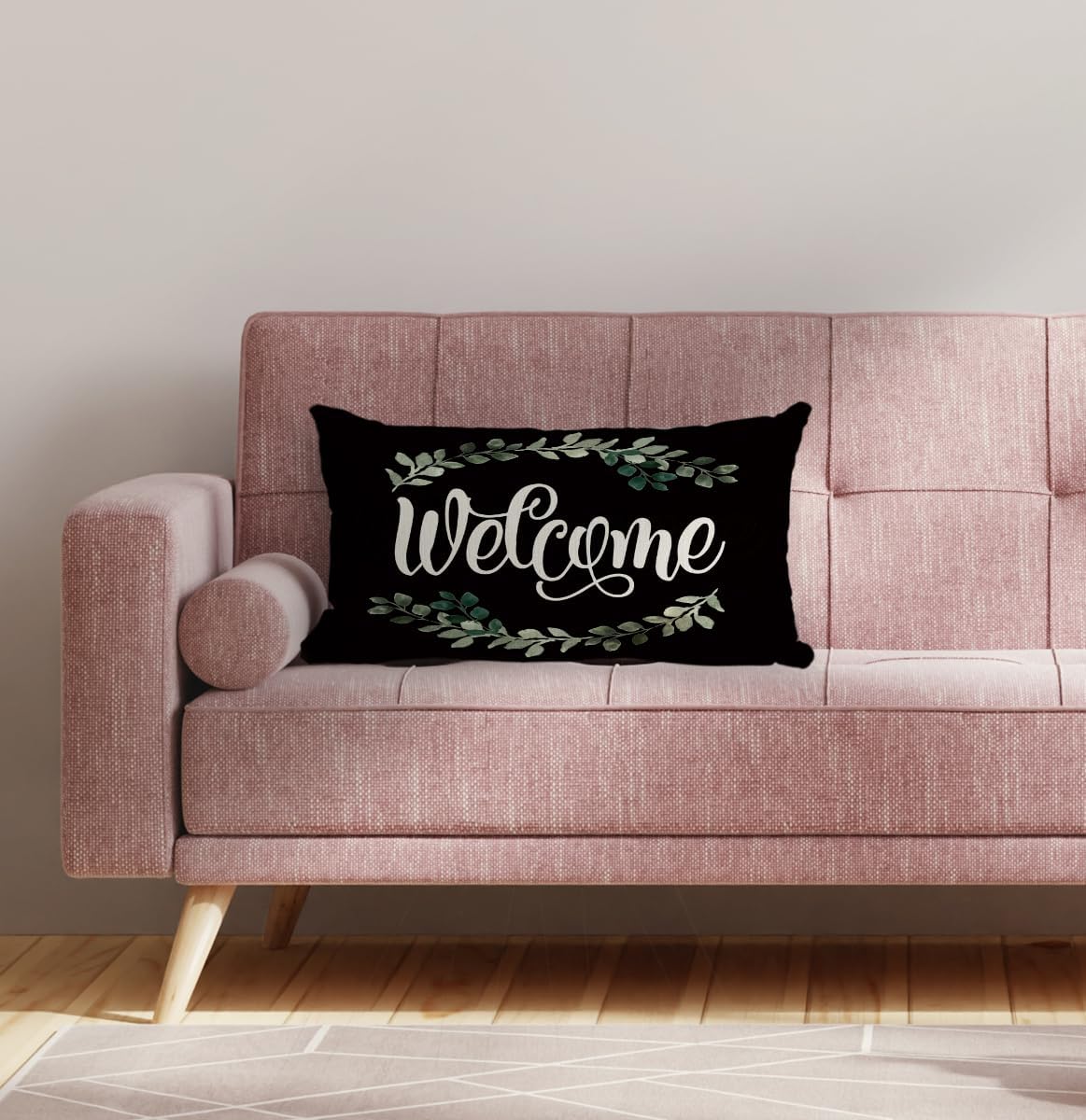 Mancheng-zi Funda de almohada de bienvenida de 12 x 20 pulgadas, decoración de porche, almohadas al aire libre, fundas de almohada para exteriores,