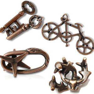 Rompecabezas de 4 piezas, rompecabezas de metal fundido, rompecabezas 3D altamente difíciles, caja educativa de coeficiente intelectual para Rompecabezas de 4 piezas, rompecabezas de metal fundido, rompecabezas 3D altamente difíciles, caja educativa de coeficiente intelectual para