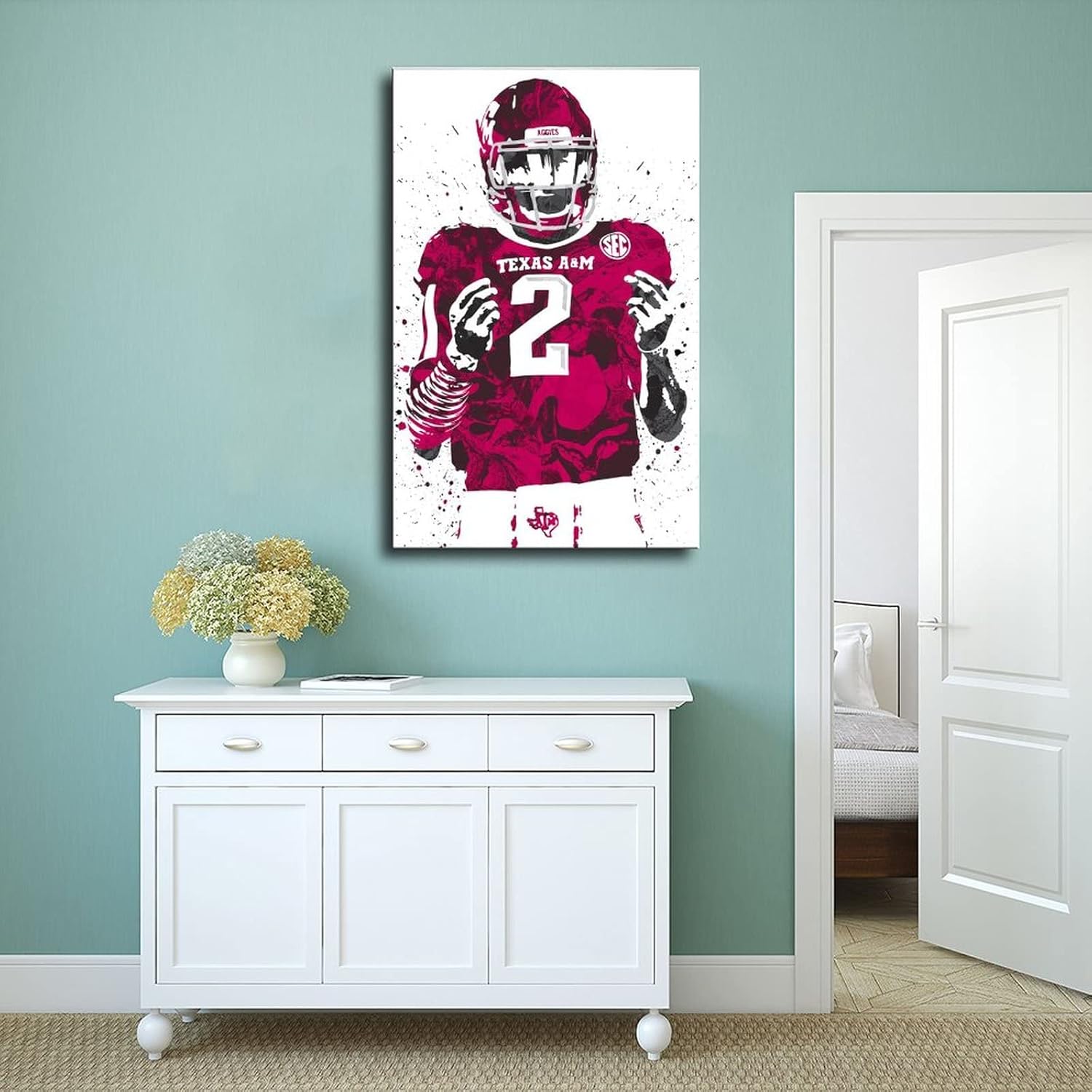 BAVIEN Johnny Manziel – Póster de fútbol Art8 en lienzo para decoración de dormitorio, paisaje deportivo, oficina, habitación, regalo, sin marco 12