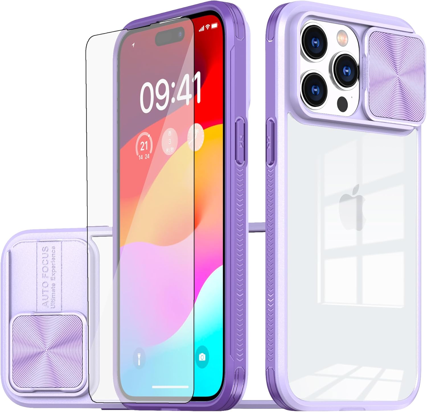Asuwish Funda de teléfono para iPhone 15 Pro Max CFMJ US Morado