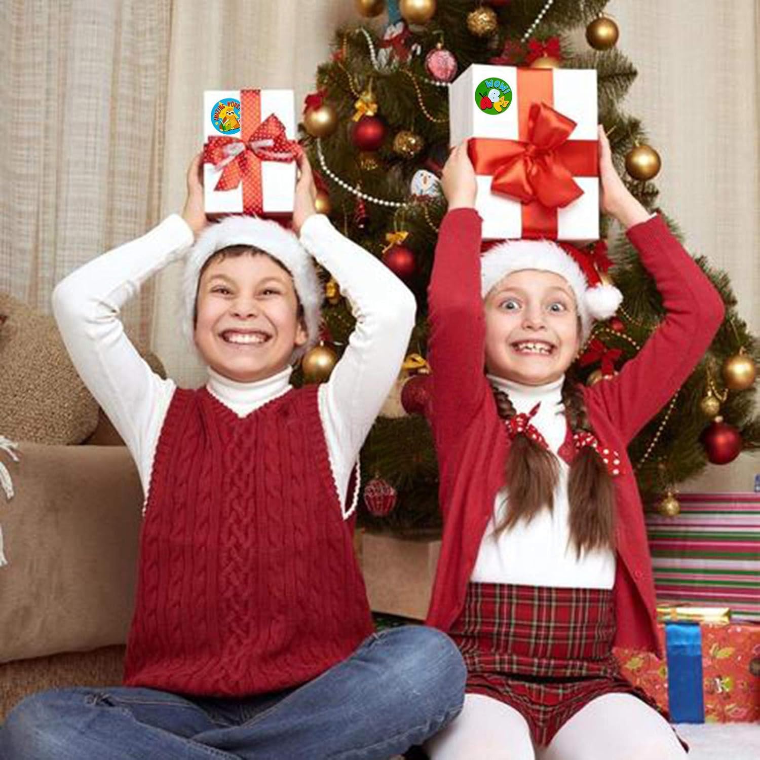 Calcomanías de animales de juguete para niños, decoración de regalos, 1 rollo de 500 postes de calcomanías para niñas (multicolor, tamaño único)