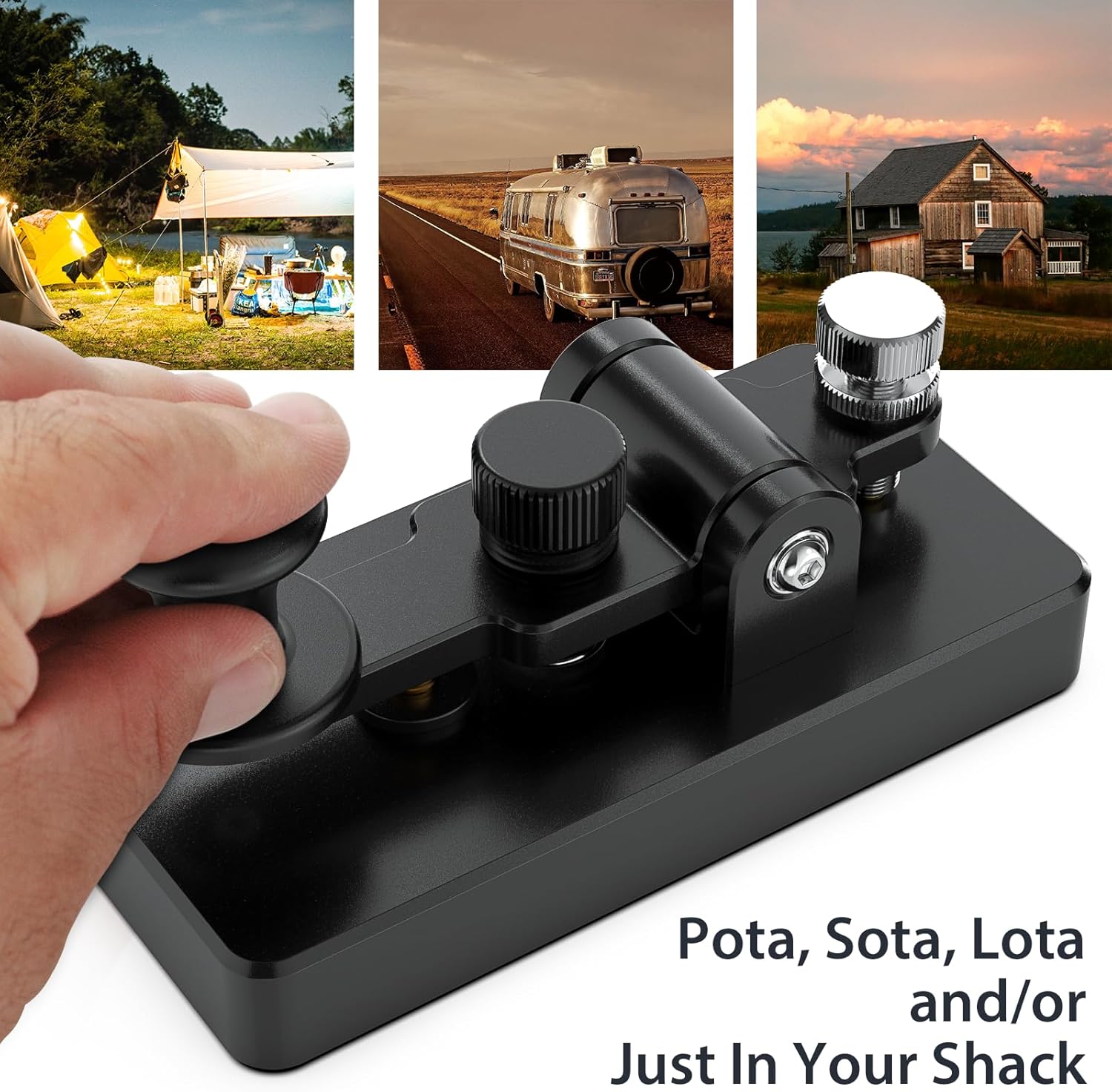 Clásico Mini Código Morse Llave de Telégrafo Llave de Paleta Única Aleación de Aluminio Mini-Key Finger CW Llave Recta Portátil Clave de Práctica –