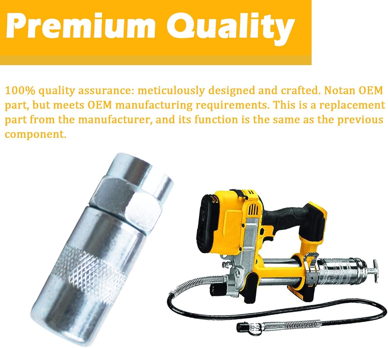 Repuesto para puntas de acoplador de pistola de grasa de alta presión Dewalt DCGG5701 con roscas NPT de 18″, se adapta a mangueras de grasa NPT