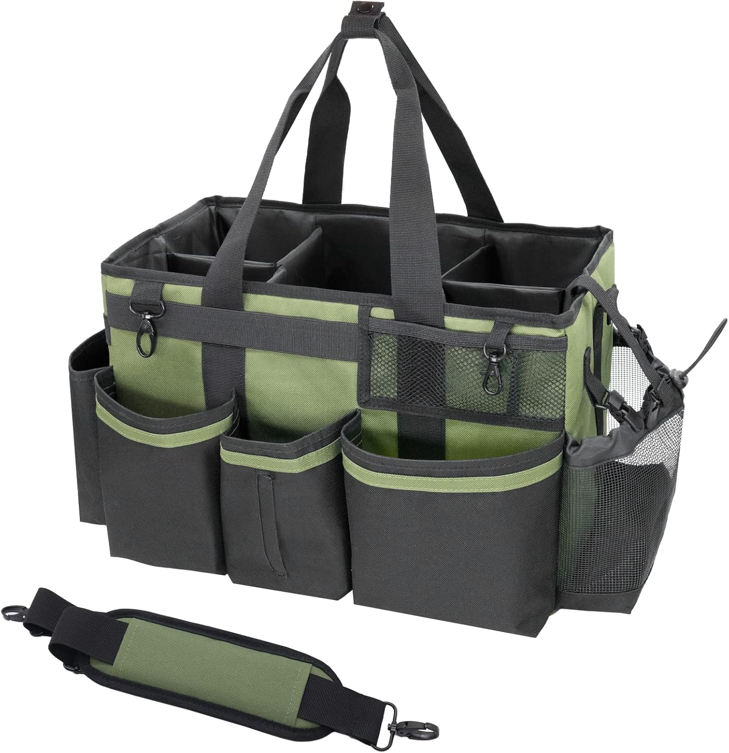 Paquete de 2 bolsas grandes de limpieza portátiles, verde y marrón
