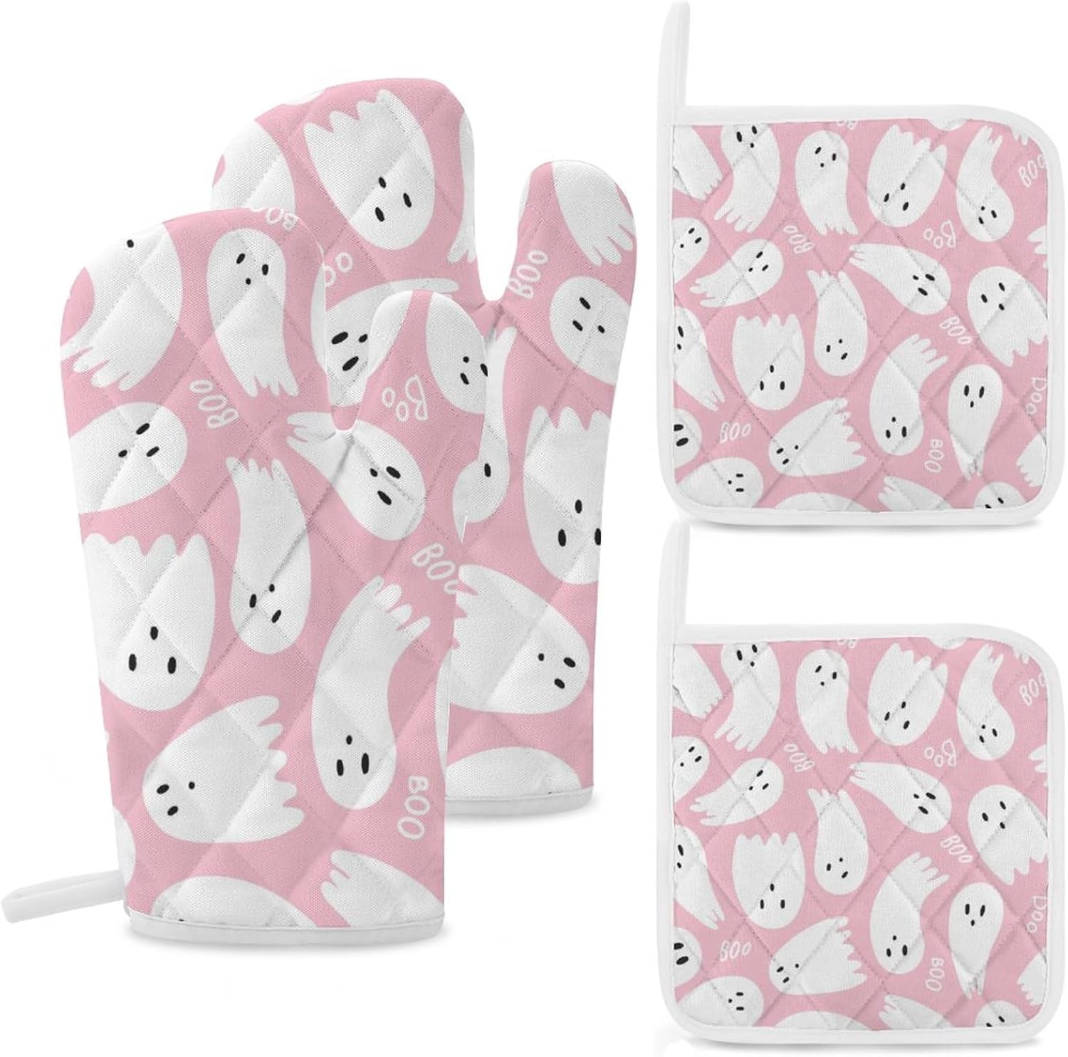 Juego de toallas de mano y guantes para horno, toallas colgantes y agarraderas, paquete de 6 unidades, toalla absorbente de Halloween con lazo