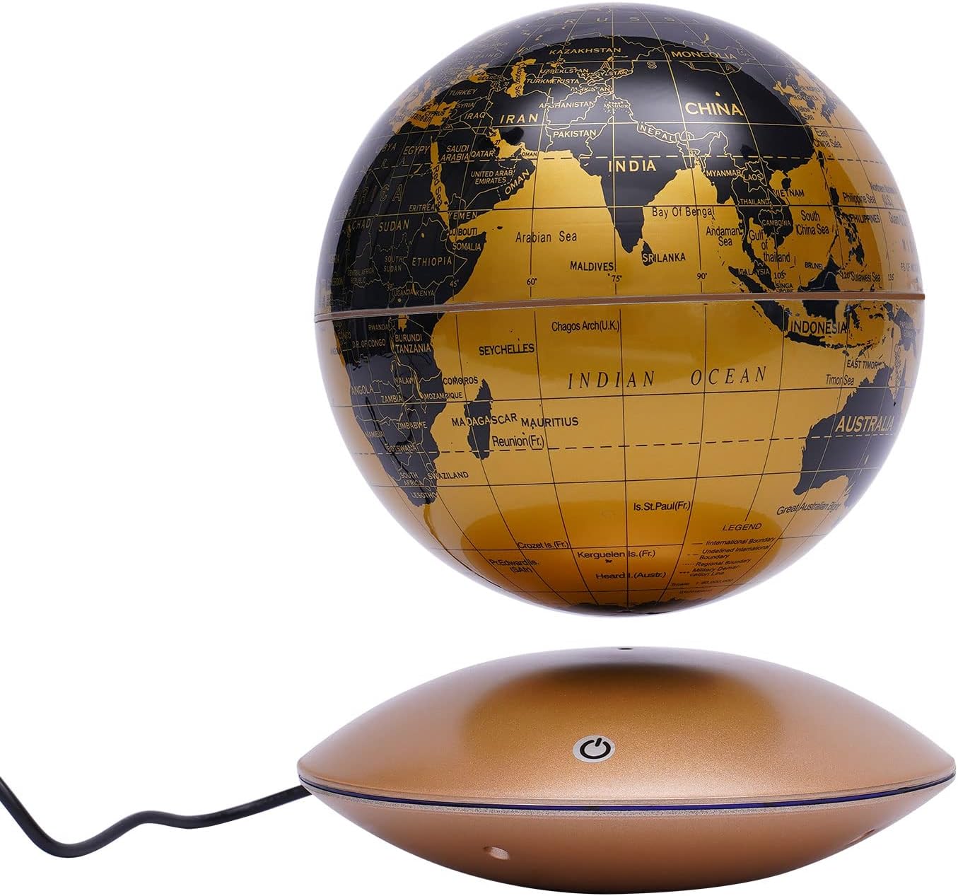 Globo flotante de levitación magnética de 6 pulgadas, mapa del mundo giratorio antigravedad con luz LED, globos geográficos para luz nocturna,