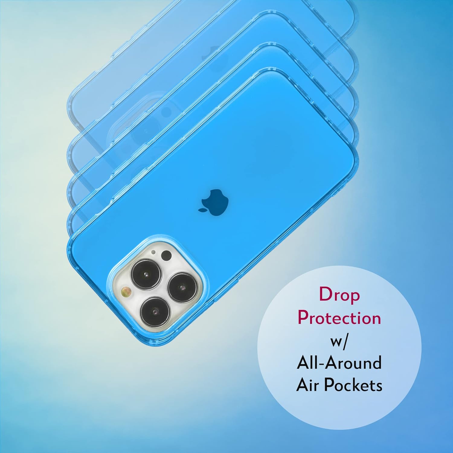 SteepLab Funda con resaltador de neón para iPhone 14 Pro (2022, pantalla de 6.1 pulgadas), funda Grippy Jelly con bolsillos protectores de aire