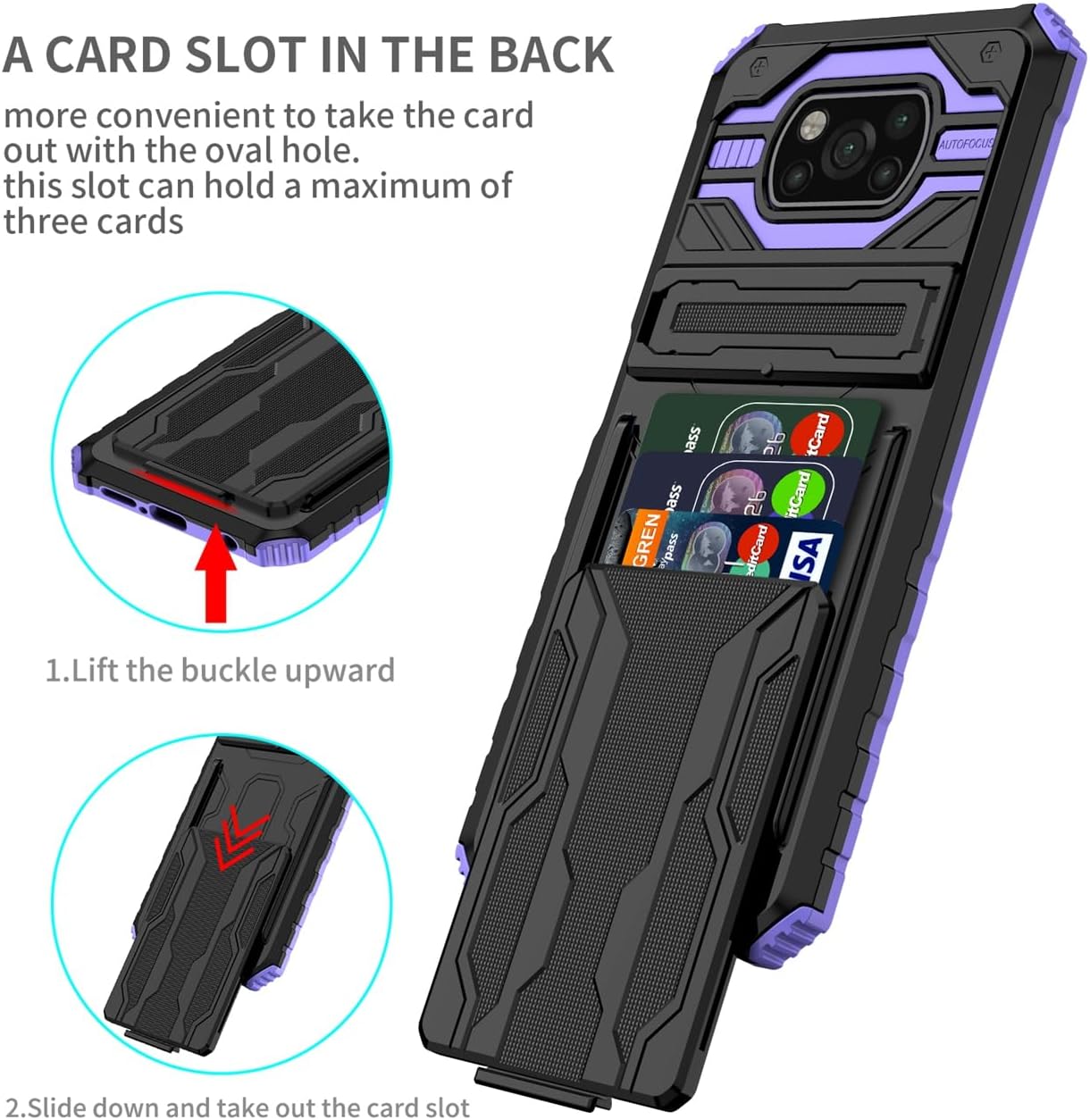 GTBDEKI Funda de teléfono para Xiaomi Poco X3 NFCPoco X3 ProPoco X3 con protector de pantalla, cartera desmontable titular de tarjeta de crédito con