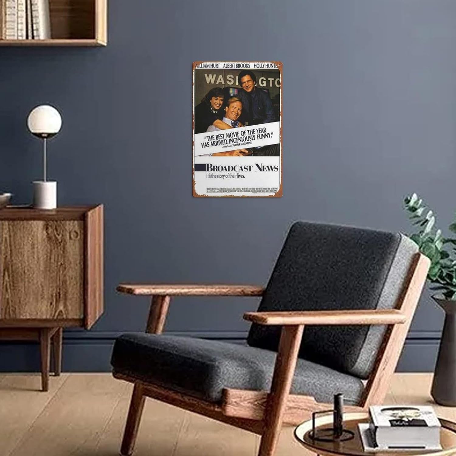Broadcast News – Póster de película con logotipo de lata de metal, logotipo vintage vintage, para el hogar, barra de cueva, gimnasio, fitness, panel