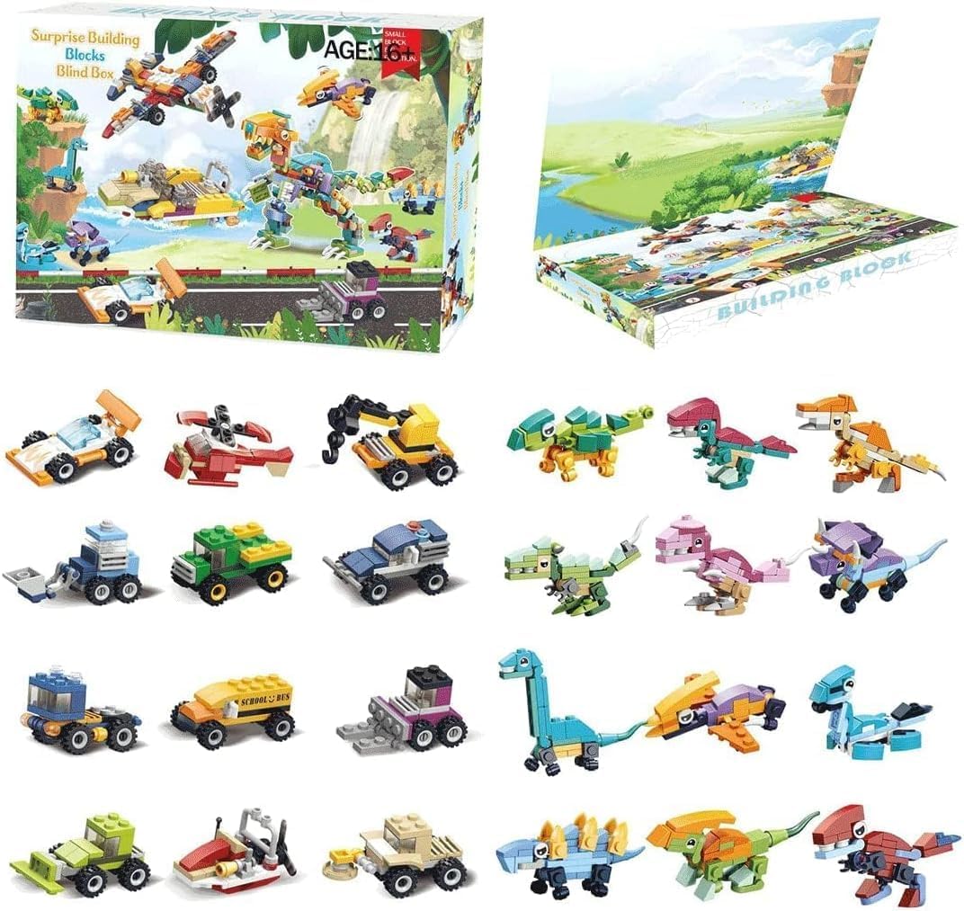 Calendario de Adviento de Navidad 2023, calendario de Adviento de dinosaurio, bloques de construcción de automóvil, cuenta regresiva para Navidad