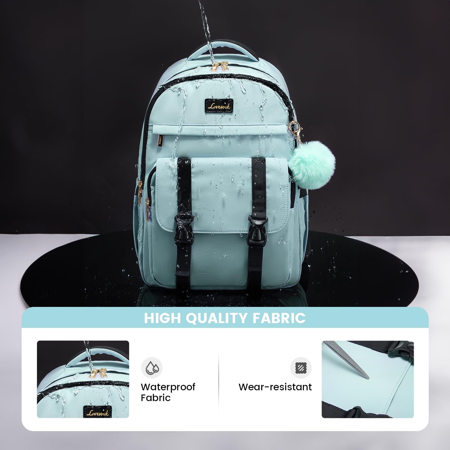 LOVEVOOK Mochila para laptop para mujer bolsas de computadora de negocios para viajes de trabajo, Verde (Mint Green), Mochila
