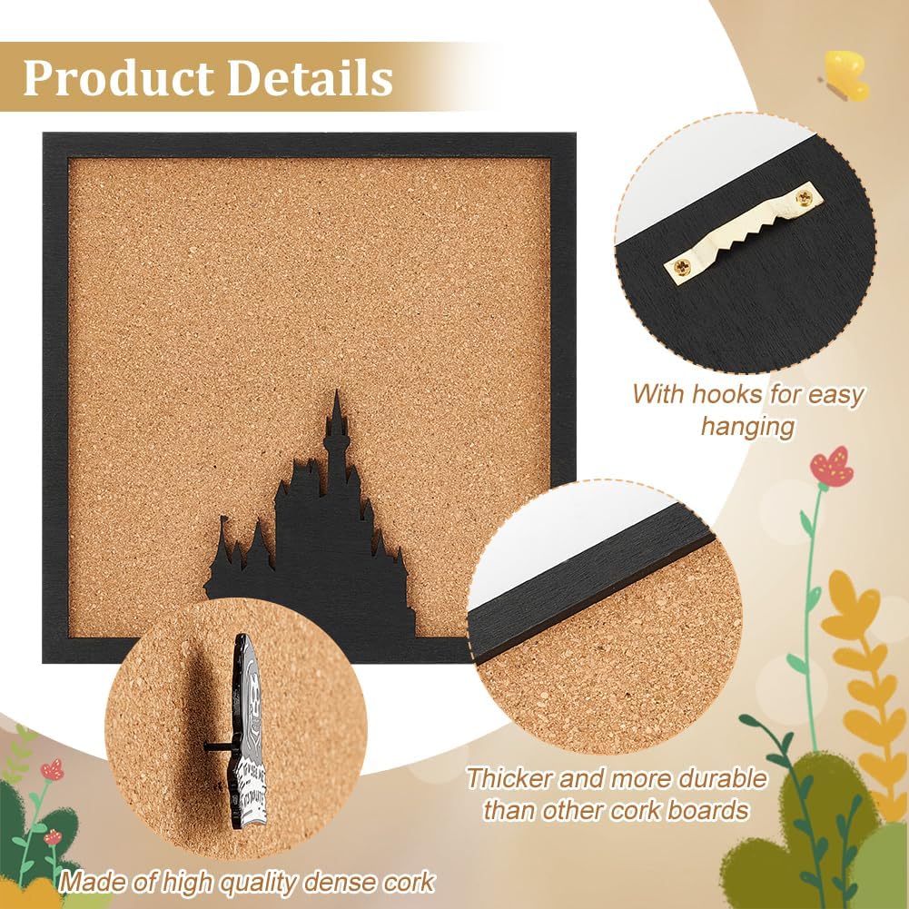 BENECREAT Tablero cuadrado de corcho montado en la pared, tablero de corcho de 0.8 pulgadas de grosor para almacenamiento de broches, decoración de