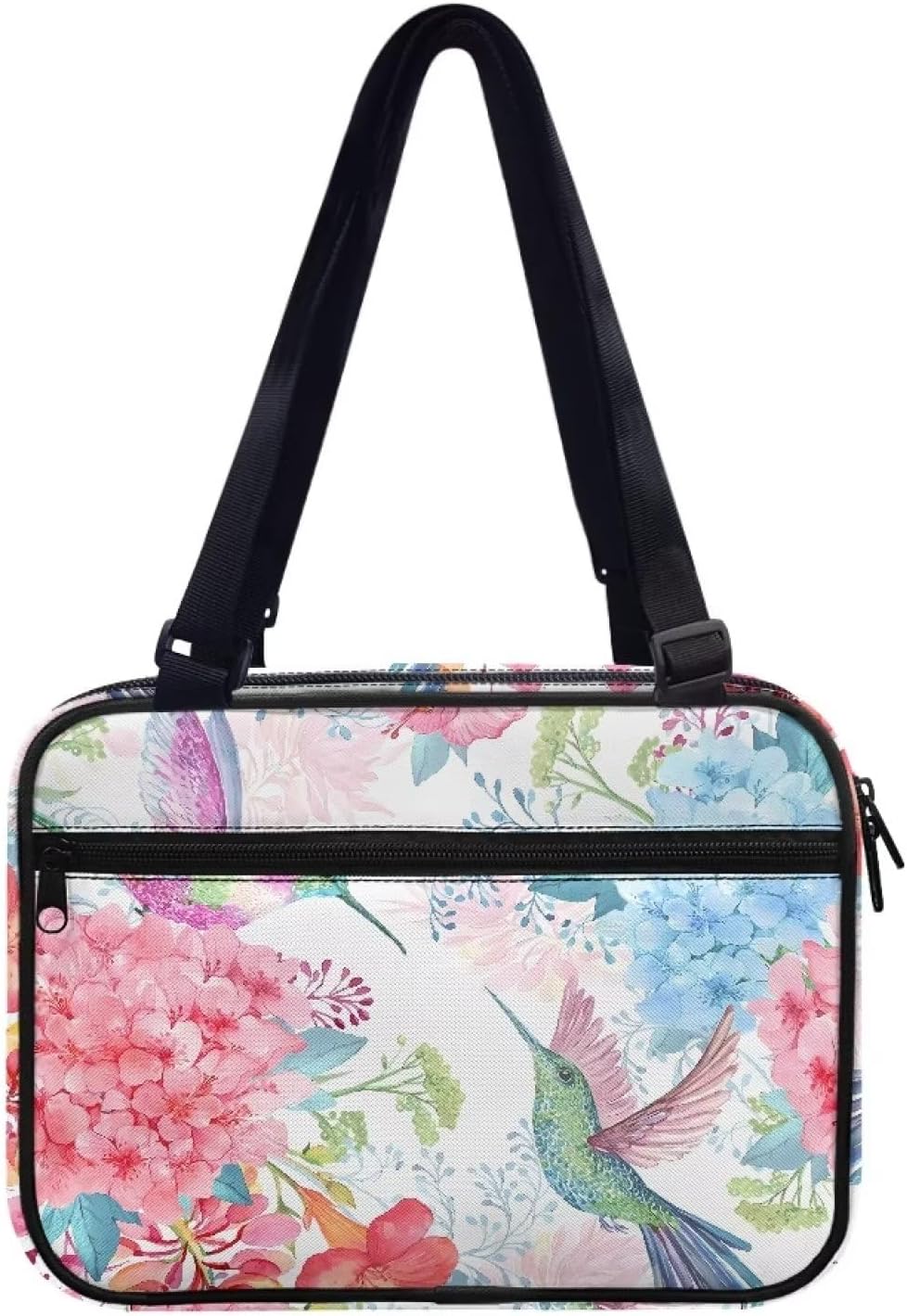 Psaytomey Funda de transporte para la Biblia, diseño floral de colibrí, hebilla ajustable, bolsa de iglesia ligera, bolsa organizadora de la Biblia