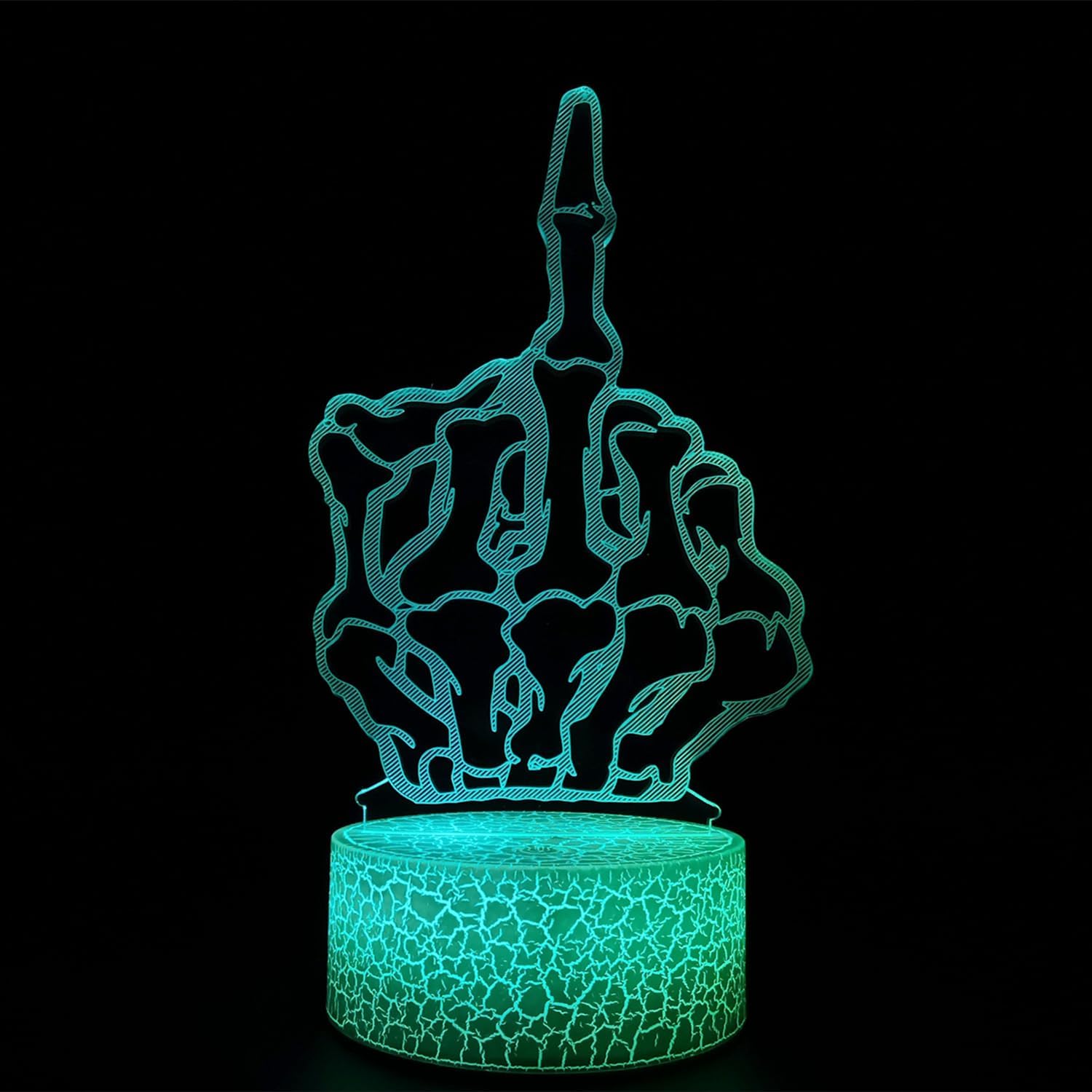 Luces nocturnas de ilusión óptica 3D, lámpara de escritorio LED creativa, control remoto y control táctil, 7 o 16 colores cambian con alimentación