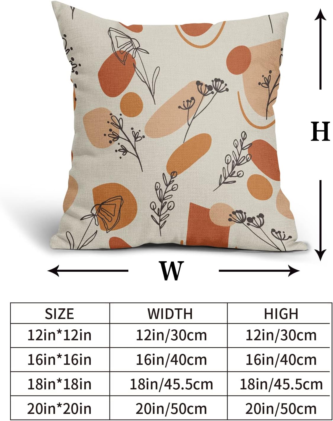 Juego de 2 fundas de almohada retro de mediados de siglo de 18 x 18 pulgadas, fundas de almohada decorativas de lino con temática abstracta de ambos