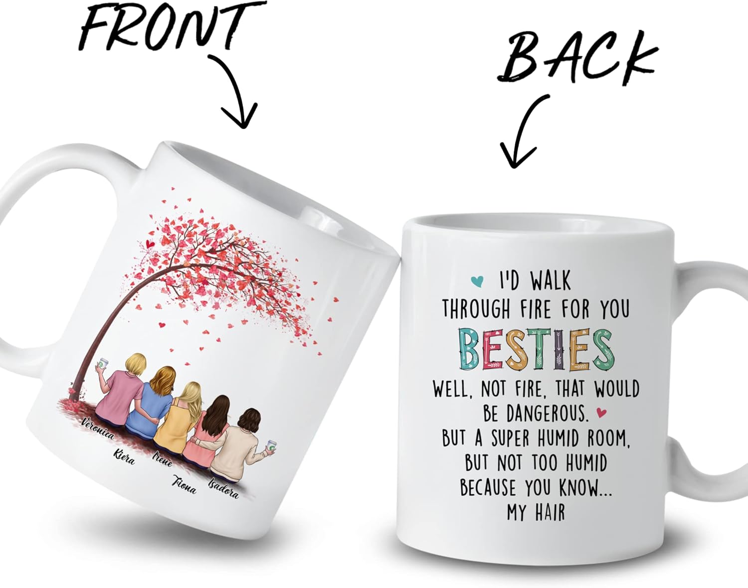 Gossby Taza personalizada para mejor amiga, regalo personalizado para mujeres, amigas con diseños, nombres, cumpleaños, regalo de Navidad para