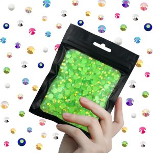 1000 diamantes de imitación de resina AB verde claro de 0.236 pulgadas con parte trasera plana, gemas de gelatina a granel, cristales de parte 1000 diamantes de imitación de resina AB verde claro de 0.236 pulgadas con parte trasera plana, gemas de gelatina a granel, cristales de parte