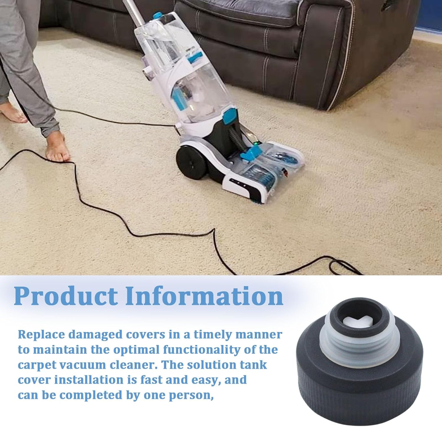 440012803 – Tapa de depósito para Hoover PowerDash Pet, SmartWash y FloorMate Jet, repuesto para piezas de limpiador de alfombras hoover FH50700