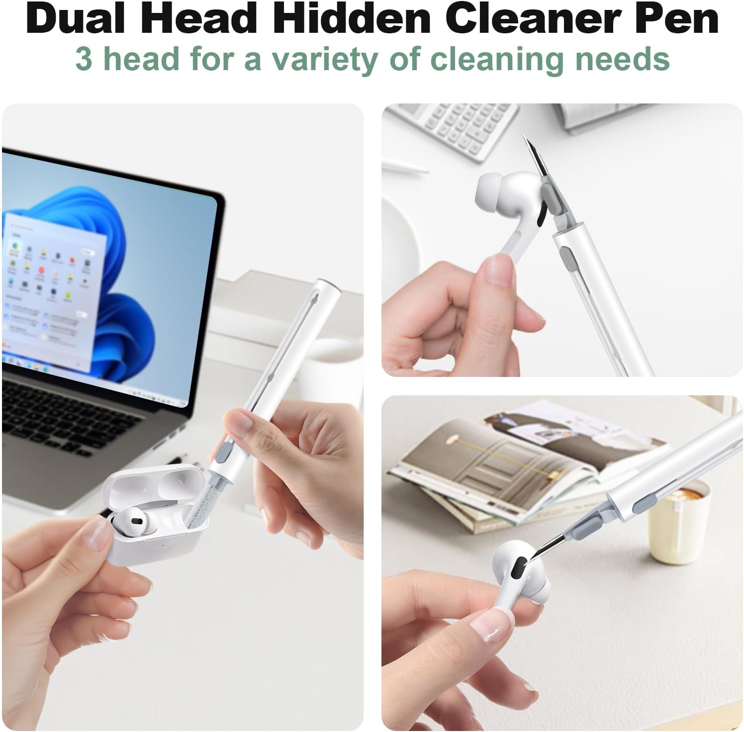 Compatible con Airpods Pro 2, funda protectora de silicona suave con kit de limpieza y cordón compatible con AirPod Pro de 2 generación, LED frontal
