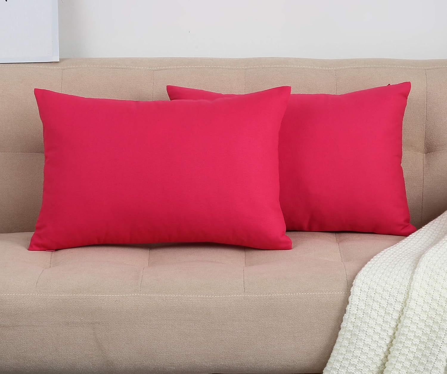 TangDepot – Funda de almohada hecha a mano 100% lona de algodón, Algodón, Rojo sandía