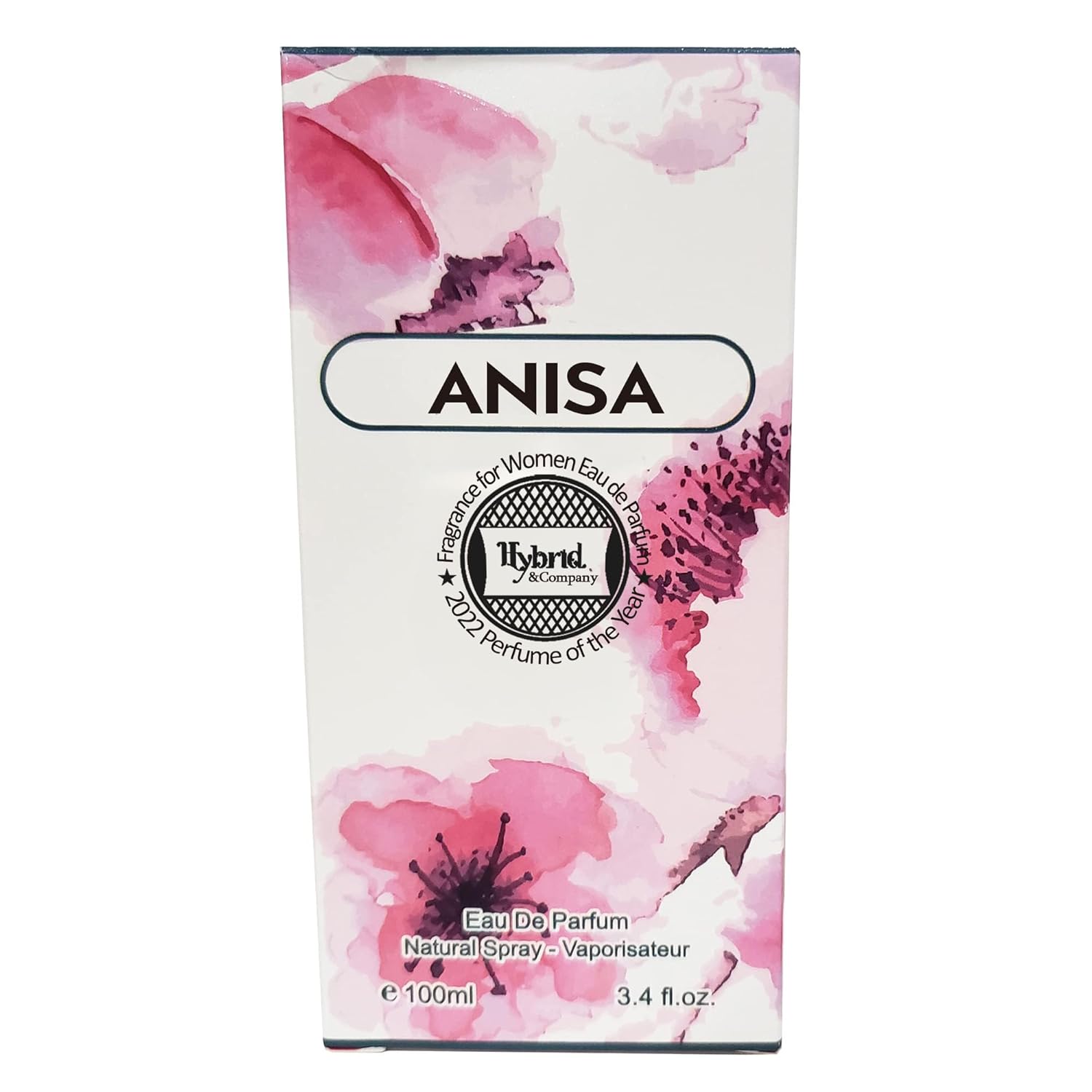 Hybrid & Company Fragancia Anisa para mujer, Eau De Parfum Natural Spray Aroma Floral Fresco, 3.4 Fl Oz