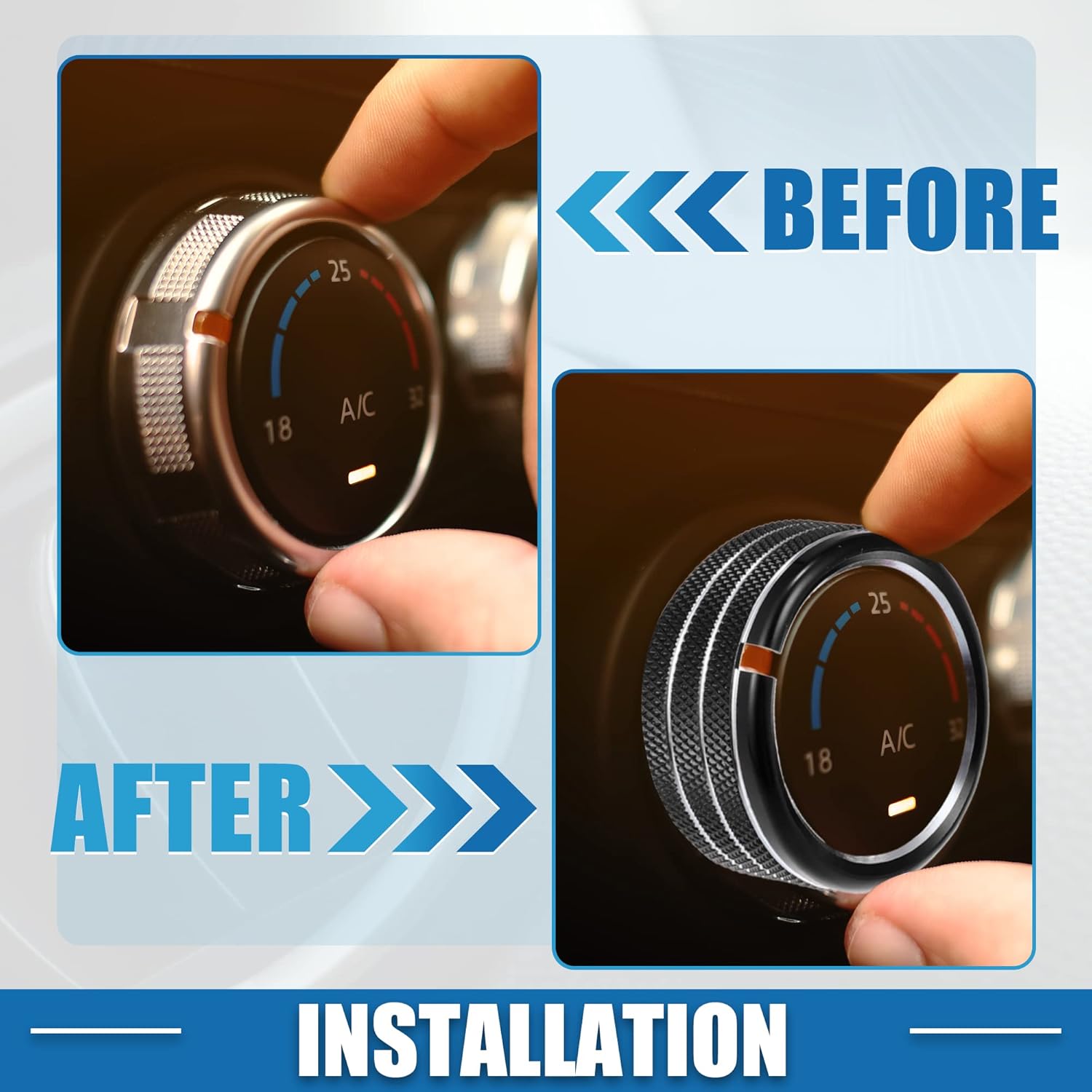 Calcomanías para pomos de aire acondicionado de automóvil, para interruptor de radio de CA, para Chevrolet Colorado 2014-2022, color negro (juego de