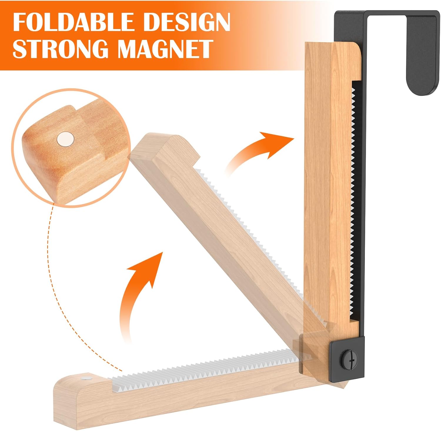 Gancho de puerta plegable, ganchos plegables de madera, ganchos para colgar sobre la puerta, ahorran espacio, perfectos para secar ropa, colgar