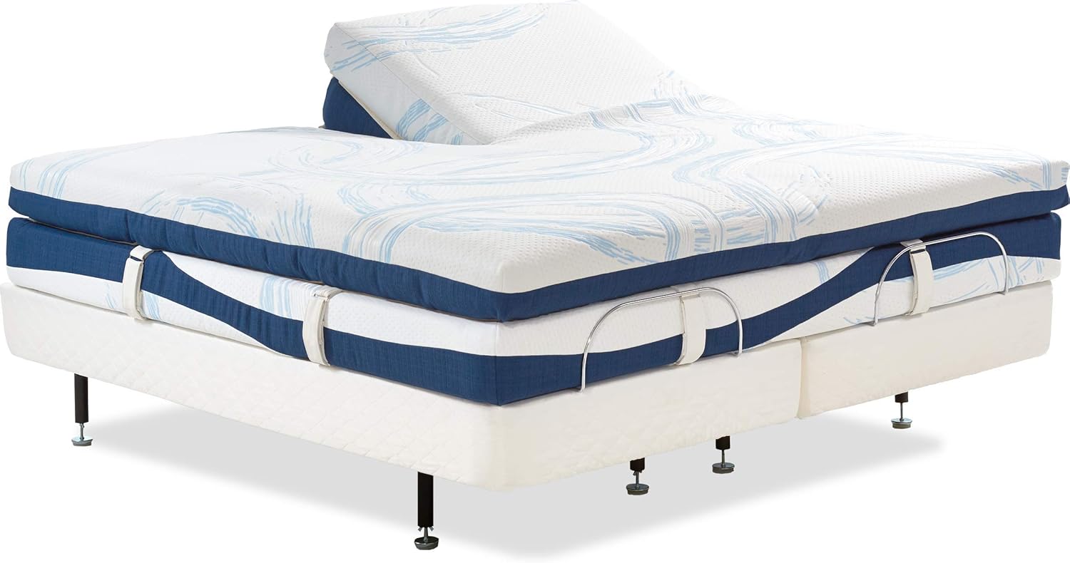 Online Bedding Linen Flex Top – Cama King de algodón egipcio de 800 hilos, sábanas divididas de 18 pulgadas de profundidad para dormir numéricos (4
