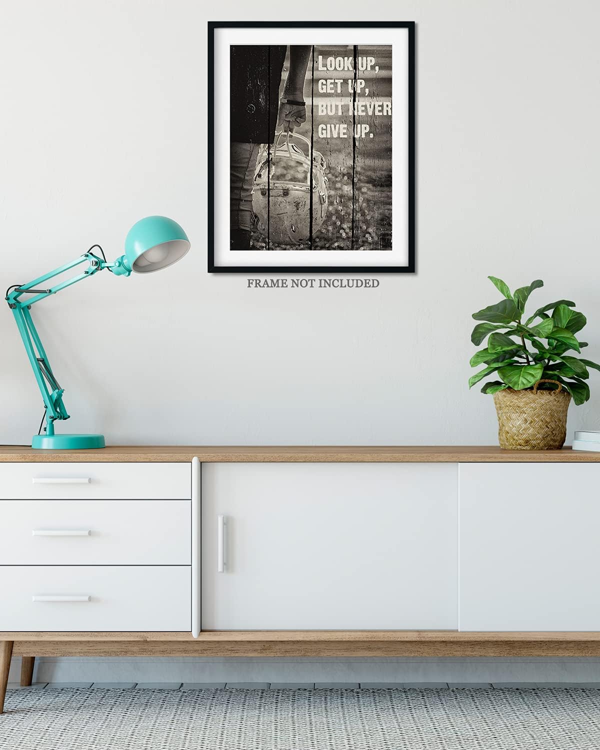Look Up, Get Up, But Never Give Up – Impresión artística de pared de fútbol americano – ilustraciones sin marco impresas en papel fotográfico