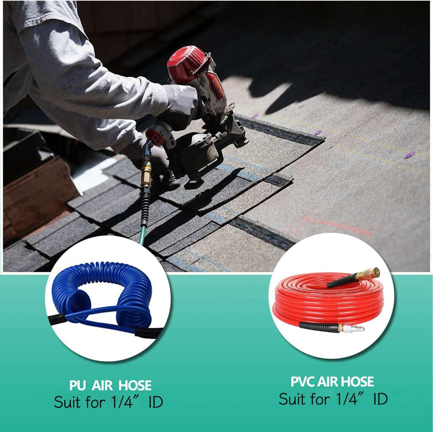 2 piezas de latón macizo de alta calidad, accesorios de reparación de extremo de manguera de poliuretano de 14 pulgadas de diámetro interior con 14