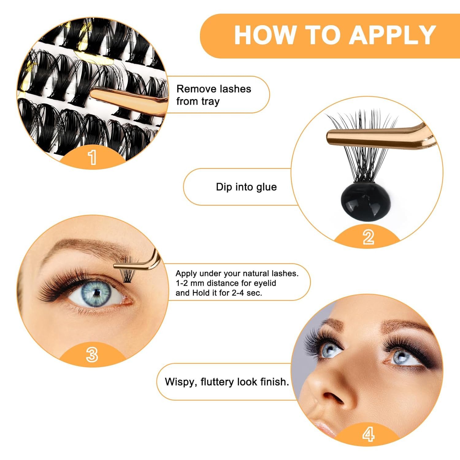 Extensiones de pestañas individuales 30D-0.07C-18 B&Q LASH 280 racimos de pestañas postizas 30D 40D 50D, extensiones de pestañas para colocar en