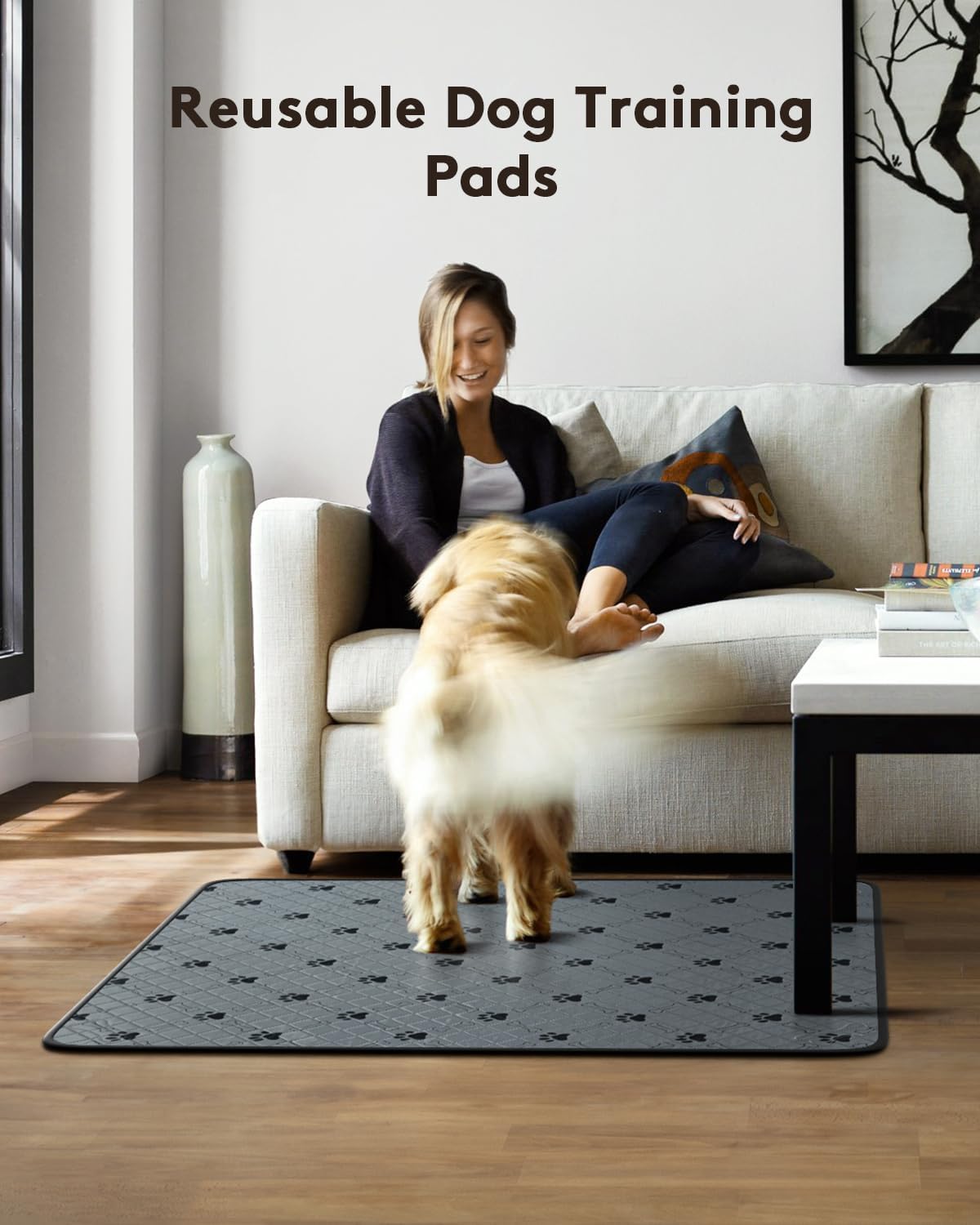 ColorfulLaVie Almohadillas reutilizables para orina de perros, almohadillas lavables para orina de cachorros, almohadillas impermeables para