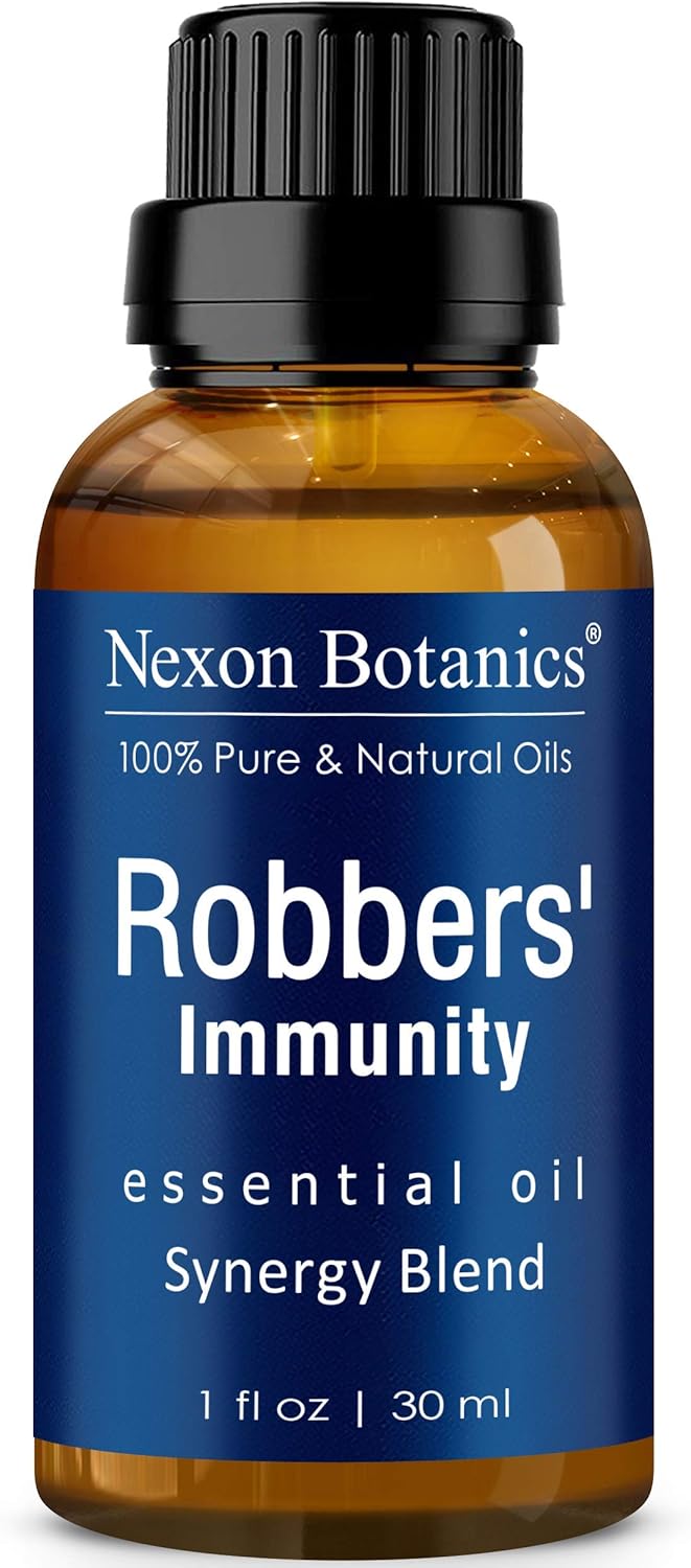 Robbers’ Immunity – Mezcla de aceites esenciales de 1.0 fl oz, comparable al aceite esencial On Guard, aceite esencial de refuerzo inmunológico,
