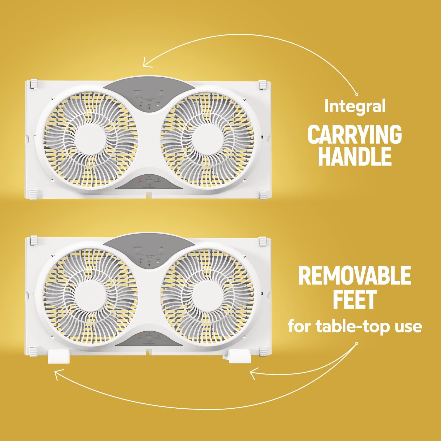 Craig Ventilador reversible de doble ventana con control remoto