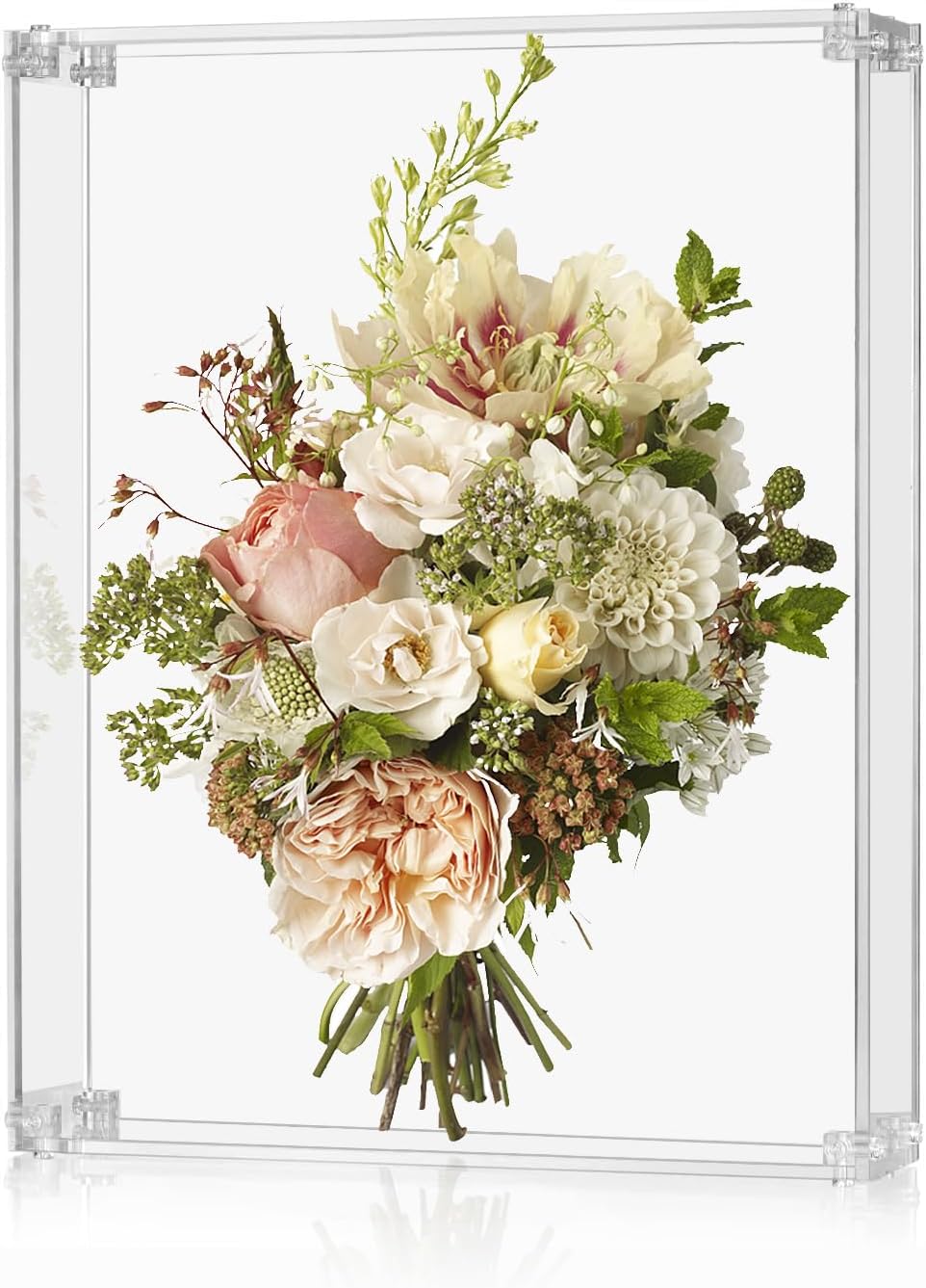 Caja de sombra acrílica de 11 x 14 pulgadas, caja de sombra grande de 2.5 pulgadas de profundidad, caja de memoria transparente para ramo de boda,