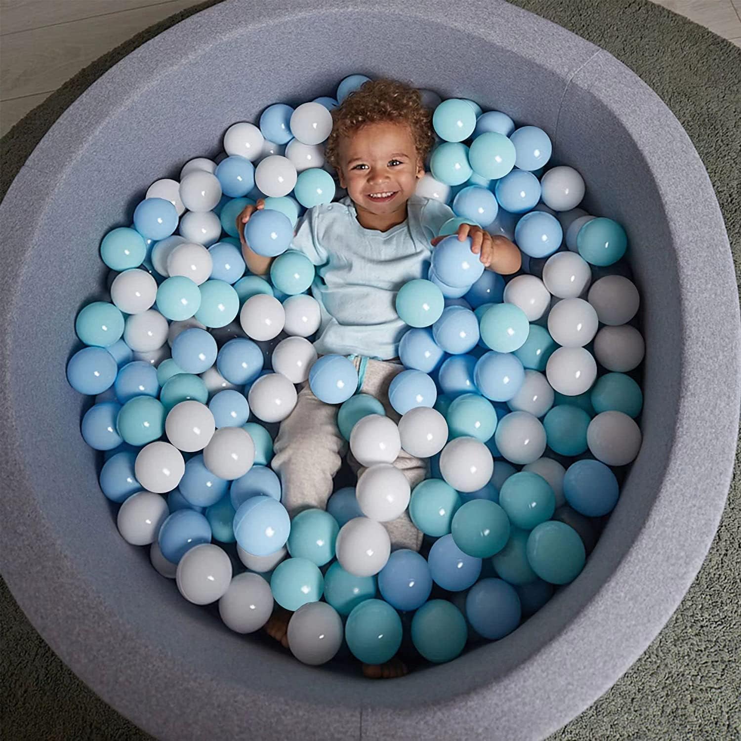 Amuya Bolas de media estrella en forma de 200 piezas, pelotas para niños, sin BPA y ftalatos, no tóxicas, a prueba de aplastamiento, bolas de