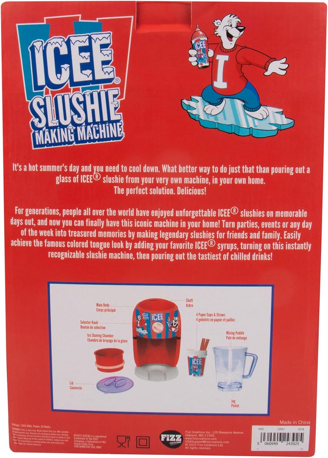 Máquina de cono de nieve ICEE. Auténtica máquina de afeitar de hielo ICEE Home. Crea hasta medio galón de hielo helado congelado. Mercancía oficial