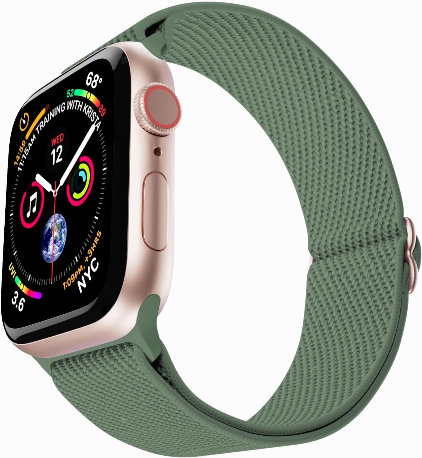 Correa elástica de nailon para Apple Watch UltraSeries 87654321  SE (generación 12), correa deportiva elástica ajustable para iWatch para mujeres y