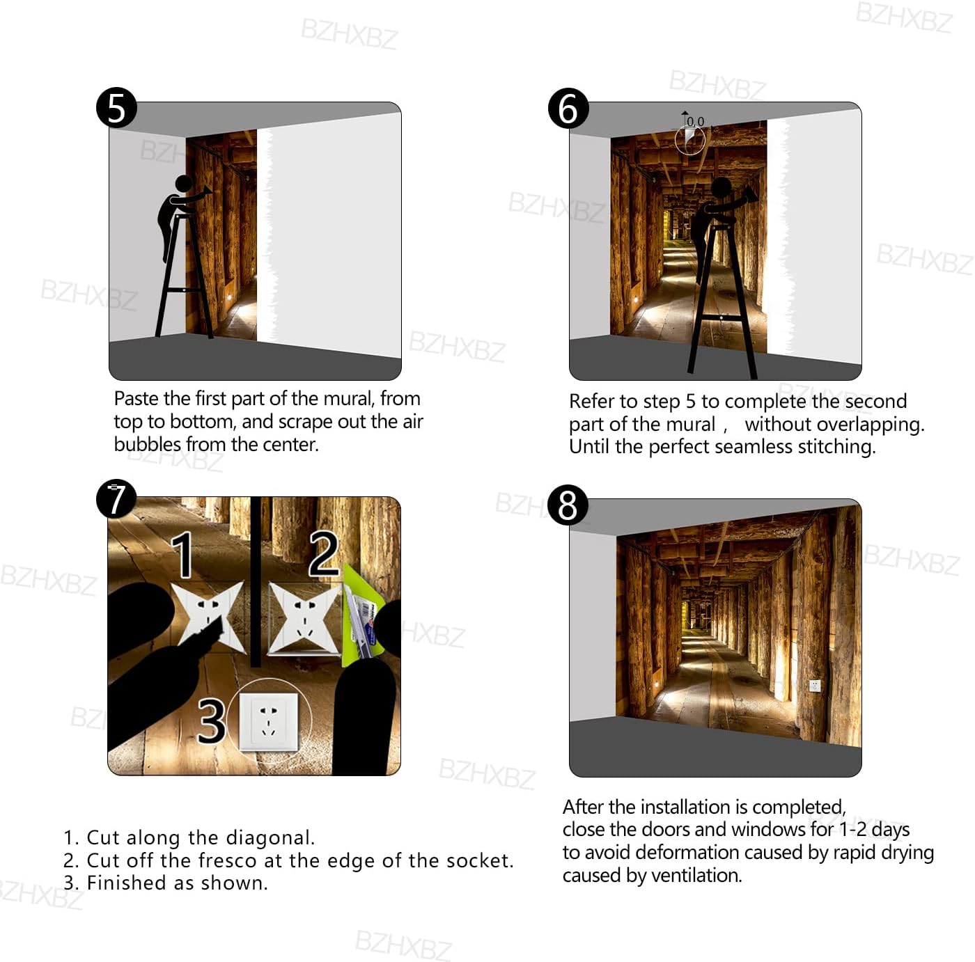 BZHXBZ – Papel tapiz de madera espacial 3D para dormitorio, murales modernos de corteza de árbol, decoración de oficina, sala de estar, fondo de