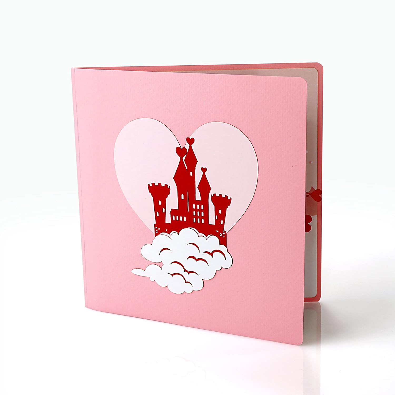 CUTPOPUP – Tarjetas troqueladas en 3D para el Día de San Valentín, con un castillo romántico, tarjeta de aniversario de boda o de cumpleaños,