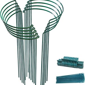 Paquete de 10 estacas de soporte para plantas, jaulas y soportes de peonía de metal de 10 pulgadas de ancho x 24 pulgadas de alto, estacas para Paquete de 10 estacas de soporte para plantas, jaulas y soportes de peonía de metal de 10 pulgadas de ancho x 24 pulgadas de alto, estacas para