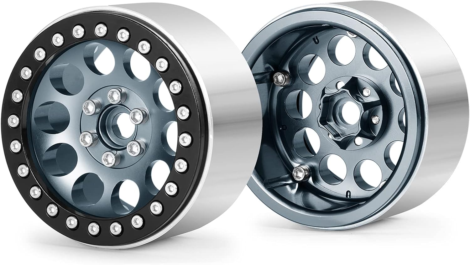 Benedict Harry – Llantas de aleación de aluminio de 2.2 pulgadas Beadlock para 110 RC Rock Crawler Car Axial Wraith RR10 SCX10 90046 YETI D90 CC01