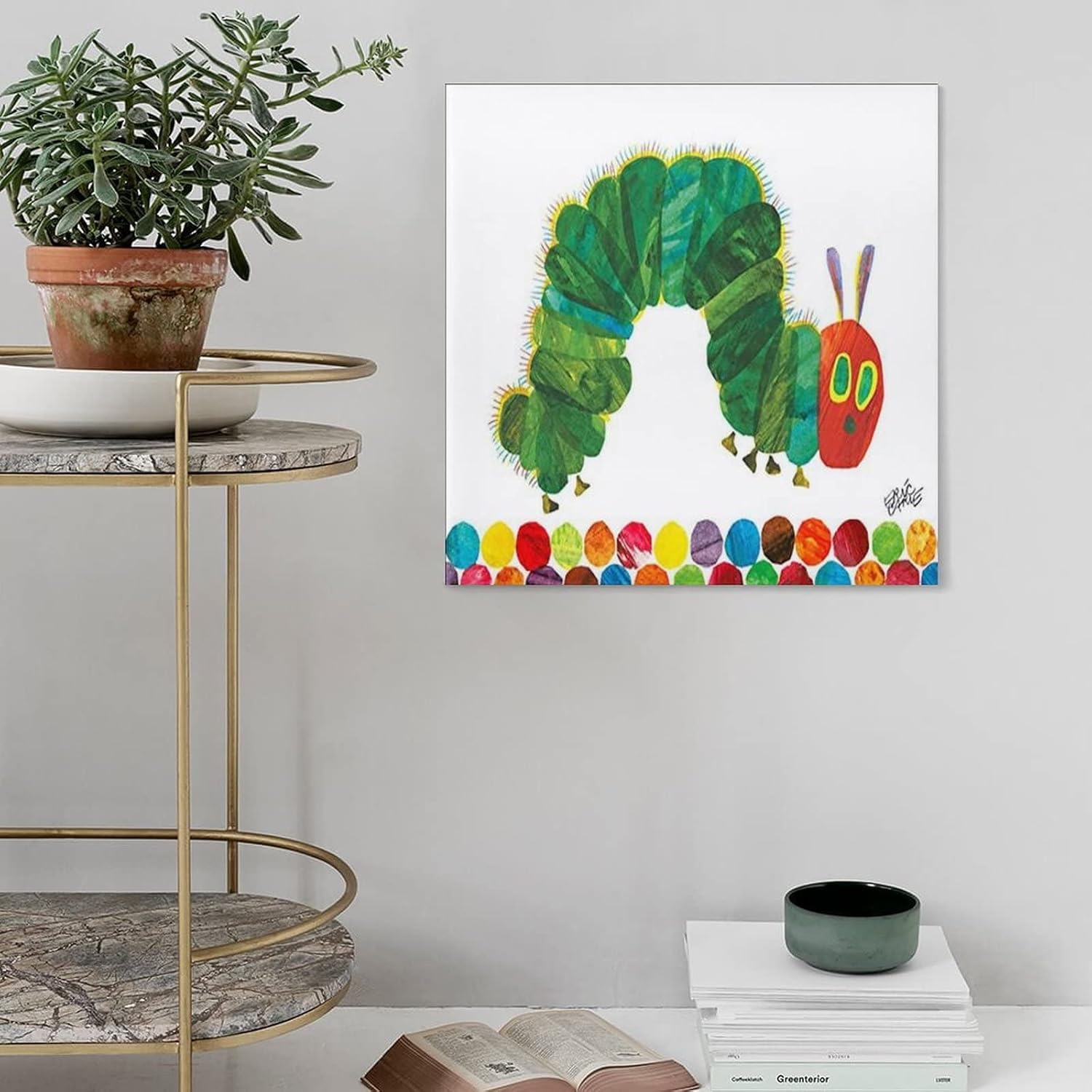 Póster de caricatura infantil para niños, por Eric Carle, The Hungry Hungry Caterpillar, póster de pintura de pared, pósteres de decoración moderna