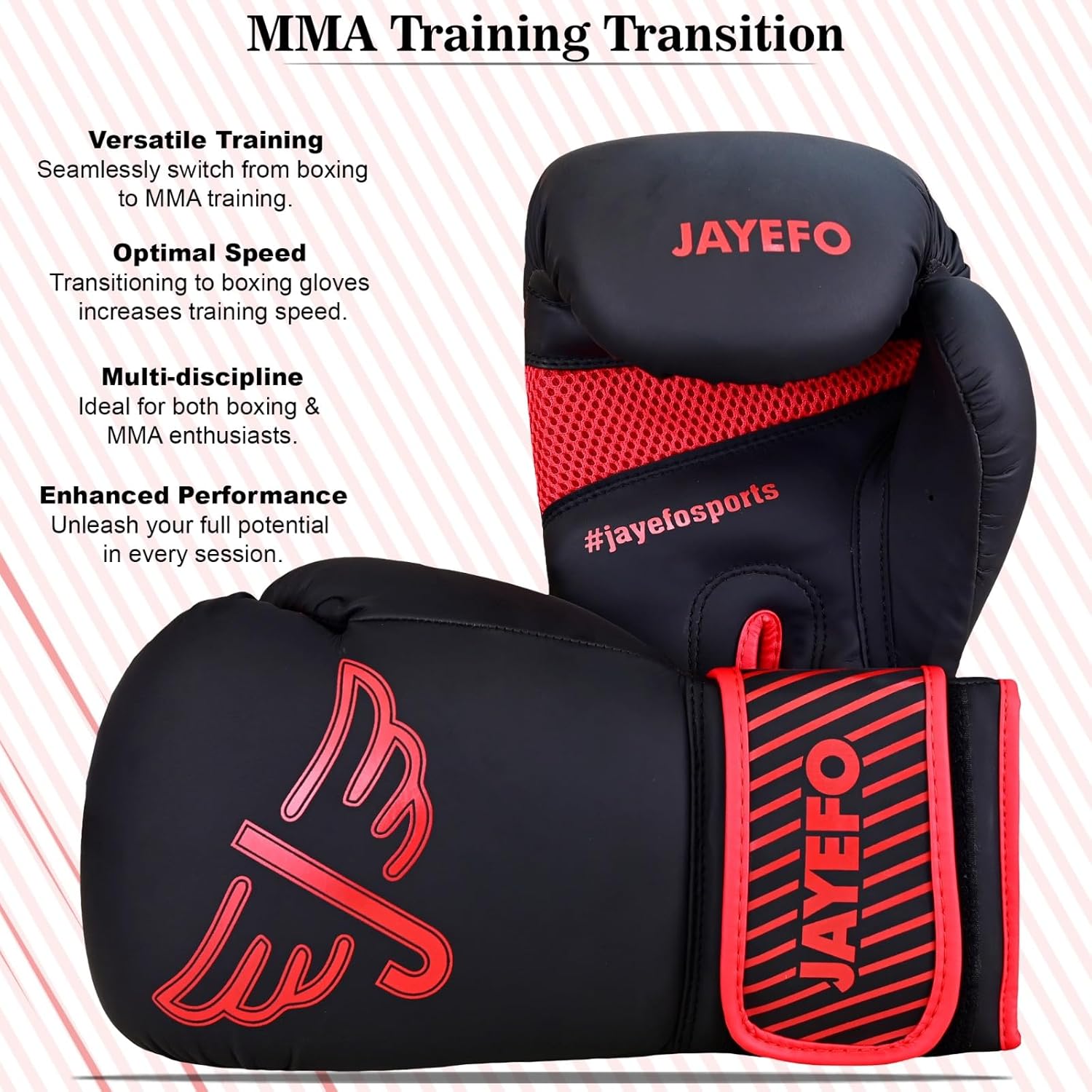 Jayefo Guantes de boxeo R-58  Entrenamiento profesional unisex para kickboxing, MMA, Muay Thai  Guantes pesados para saco de boxeo, guantes de