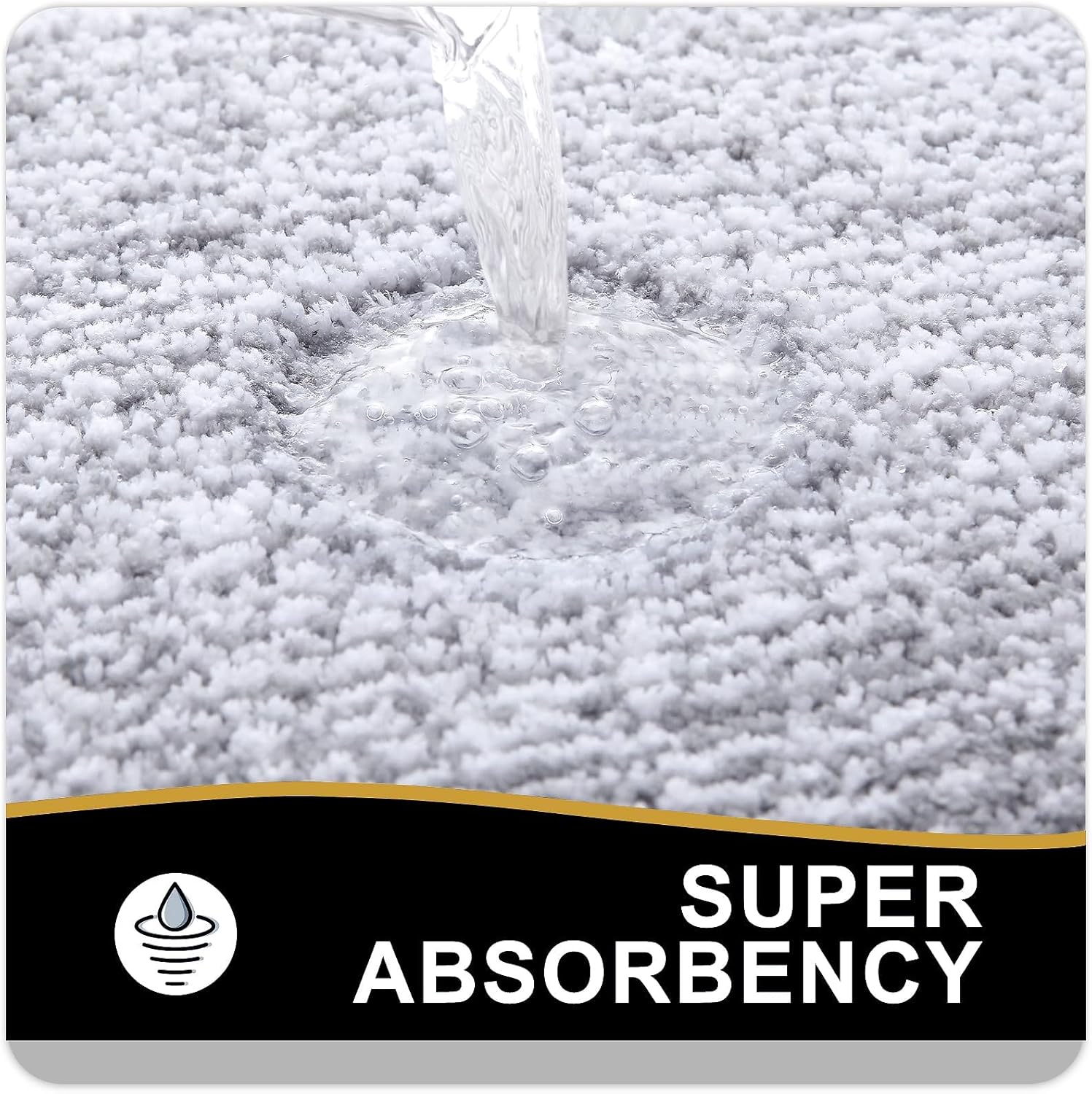 OLANLY Alfombras de baño de lujo en forma de U de 24 x 20 pulgadas, alfombras de baño de microfibra extrasuaves y absorbentes, tapete de baño de
