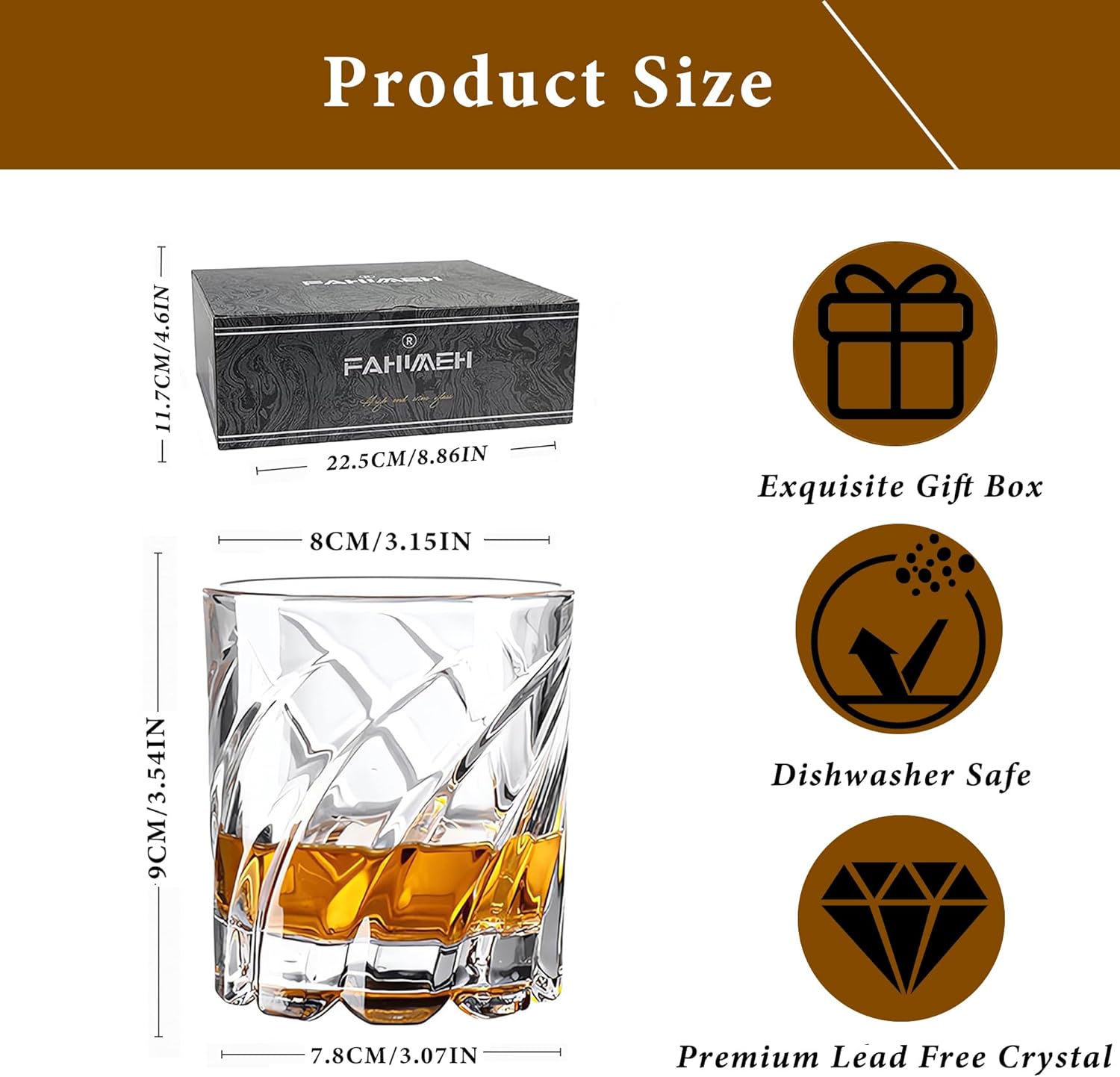 Whiskey Glasses, Spinning Bourbon Glass Set 4, Rocks Scotch Whisky Cognac Rum Cocktail Tasting Old Fashioned Glass, Personalized Men Ideas Unique