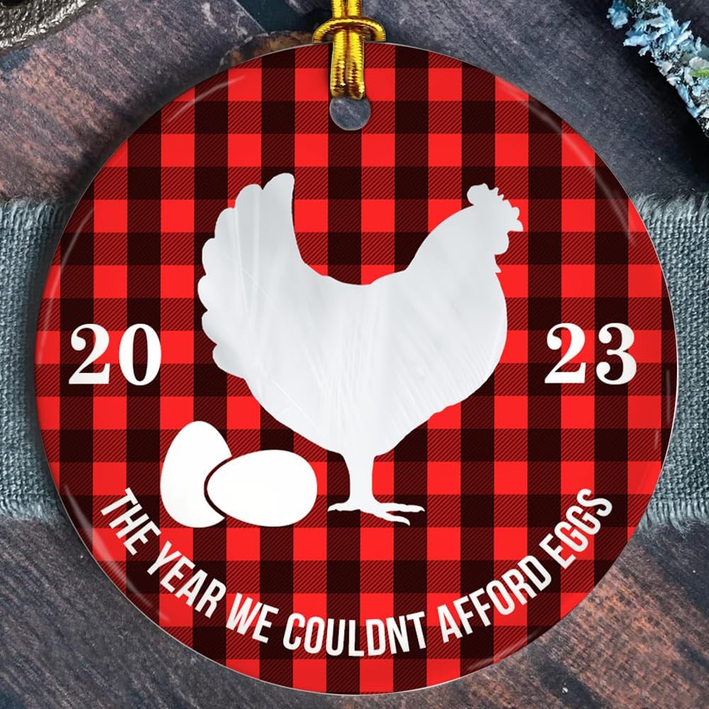 Adorno de huevo de gallina 2023, adorno de cerámica del año que no podíamos permitir, adorno de Navidad, divertido evento conmemorativo, regalos