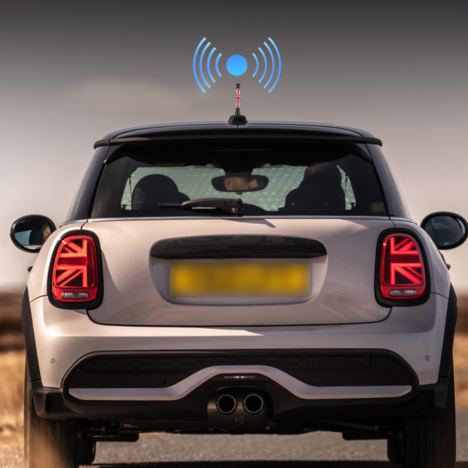TOMALL Decoración de antena de automóvil compatible con cubierta de antena Mini Cooper, repuesto de antena Union Jack para Cooper S Countryman